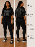 Savage Faux Leather Cropped Tee