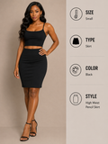 Black High-Waist Pencil Skirt – Size Small
