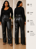 Black High-Waist Pleather Pants