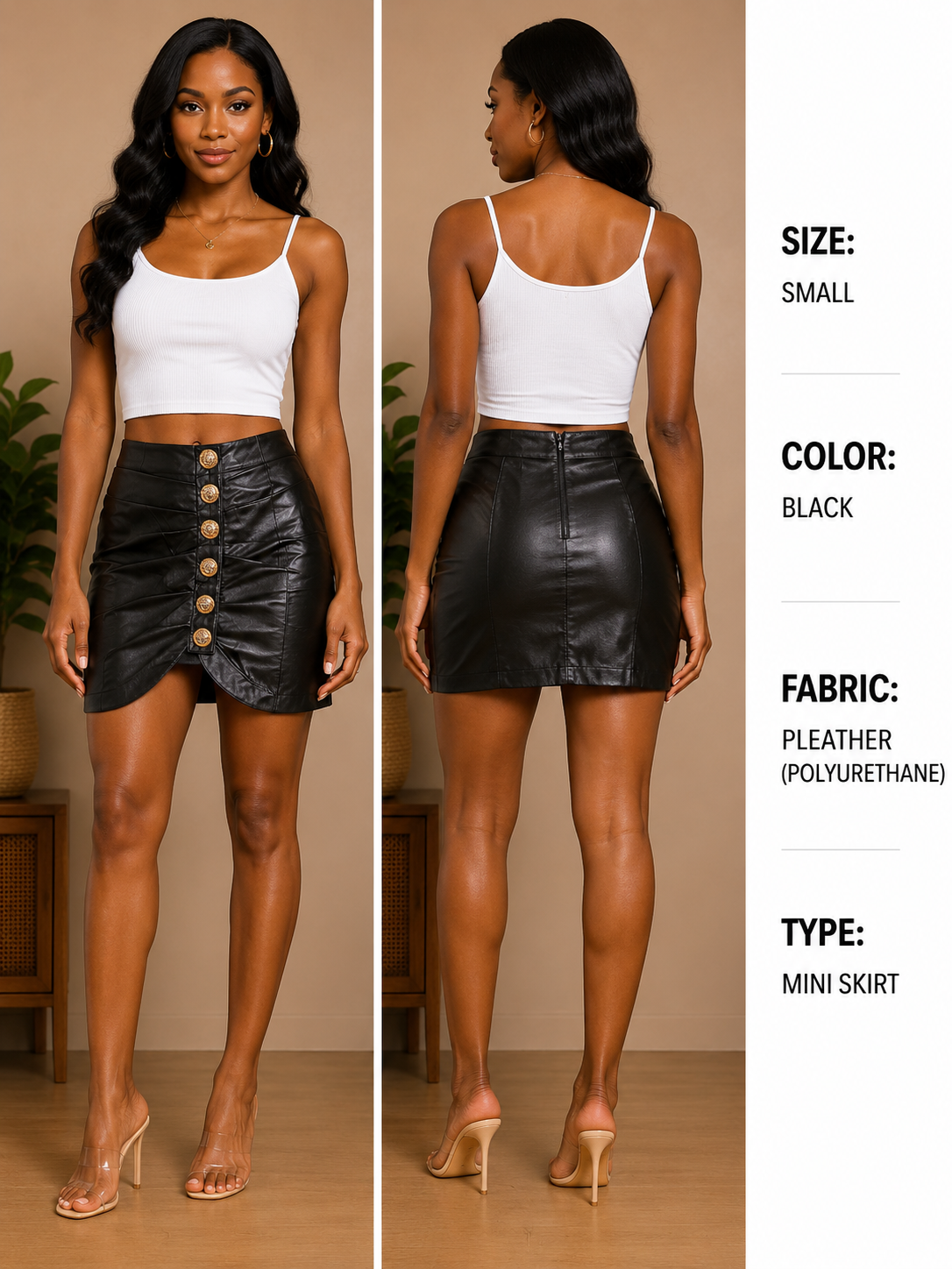 Pleather Mini Skirt
